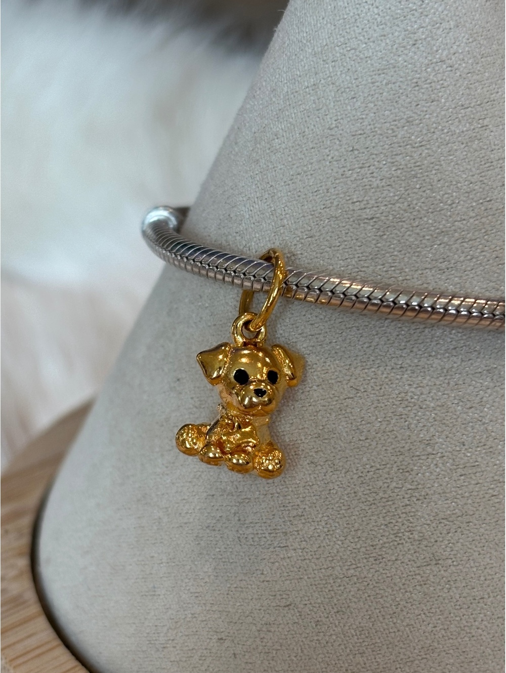 Pandora Gold Tone Puppy Dog Charm